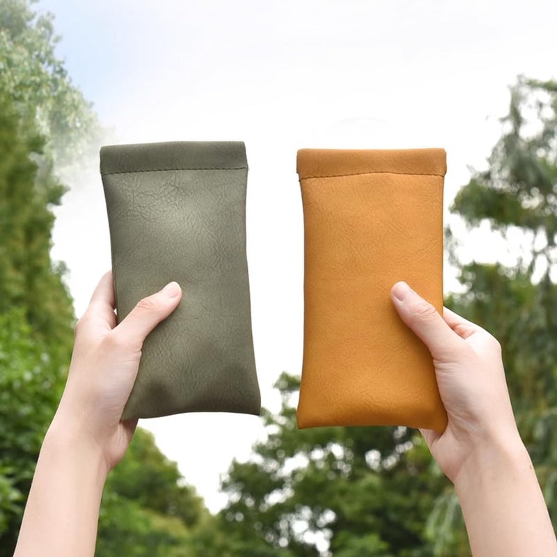 Ldirect 3 Pack Leather Eyeglasses Cases PU Soft Sunglasses Pouch Squeeze Top Portable Glasses Cases for Men Women - Image 3